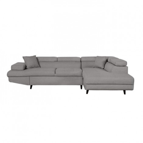 Canapé d'Angle Droit Convertible "Tean" 271cm Gris Clair & Noir|Canape|Paris Prix