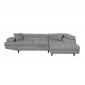 Canapé d'Angle Droit Convertible "Tean" 271cm Gris Clair & Noir|Canape|Paris Prix