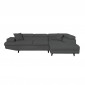 Canapé d'Angle Droit Convertible "Tean" 271cm Gris Foncé & Noir|Canape|Paris Prix