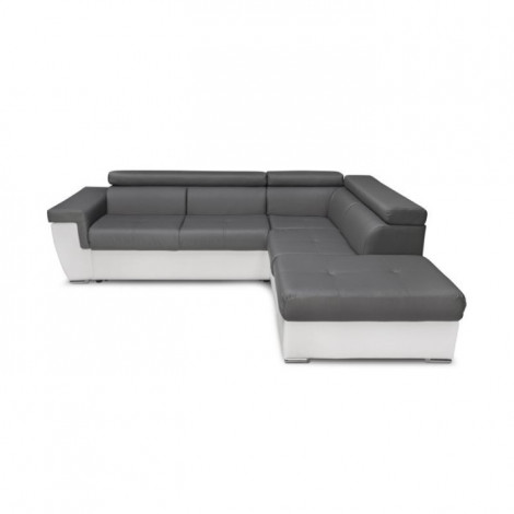 Canapé d'Angle Droit Convertible "Victo" 260cm Gris & Blanc|Canape|Paris Prix