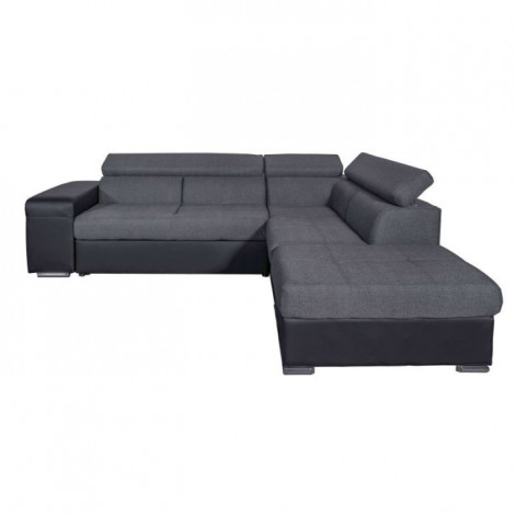 Canapé d'Angle Droit Convertible "Zemy" 262cm Gris & Noir|Canape|Paris Prix