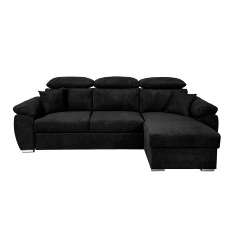 Canapé d'Angle Convertible "Bart" 265cm Noir|Canape|Paris Prix