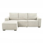 Canapé d'Angle Gauche Velours "Hollis" 267cm Beige|Canape|Paris Prix