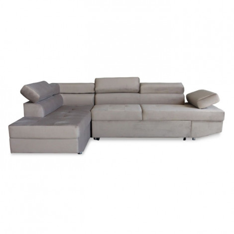 Canapé d'Angle Gauche Velours "Duke" 260cm Taupe|Canape|Paris Prix