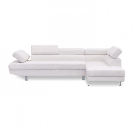Canapé d'Angle Droit Bouclette "Têtière" 260cm Crème|Canape|Paris Prix
