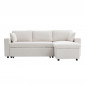Canapé d'Angle Convertible Bouclette "Arron" 227cm Blanc|Canape|Paris Prix