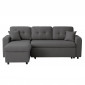 Canapé d'Angle Convertible "Pete" 220cm Gris Foncé|Canape|Paris Prix