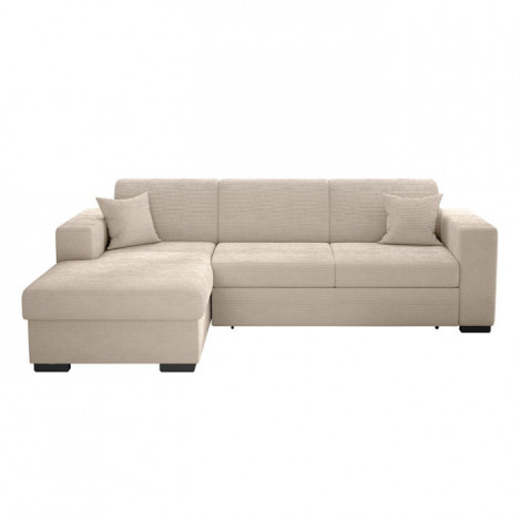 Canapé d'Angle Gauche Convertible "Harlan" 262cm Beige|Canape|Paris Prix