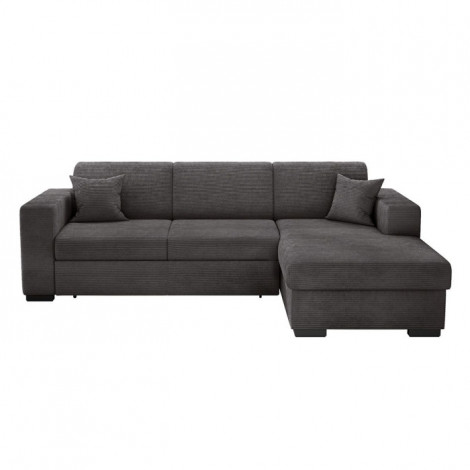 Canapé d'Angle Droit Convertible "Harlan" 262cm Gris Foncé|Canape|Paris Prix