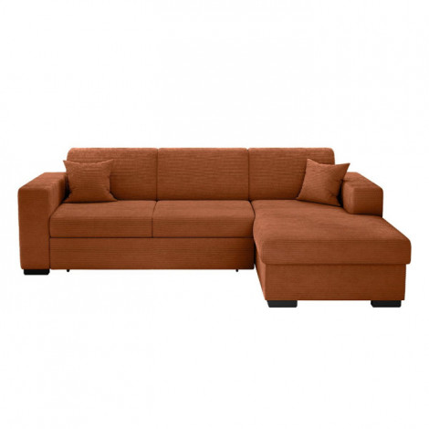 Canapé d'Angle Droit Convertible "Harlan" 262cm Terracotta|Canape|Paris Prix