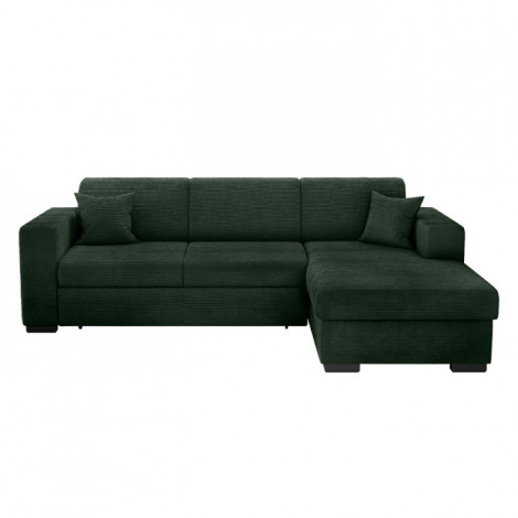 Canapé d'Angle Droit Convertible "Harlan" 262cm Vert Foncé|Canape|Paris Prix
