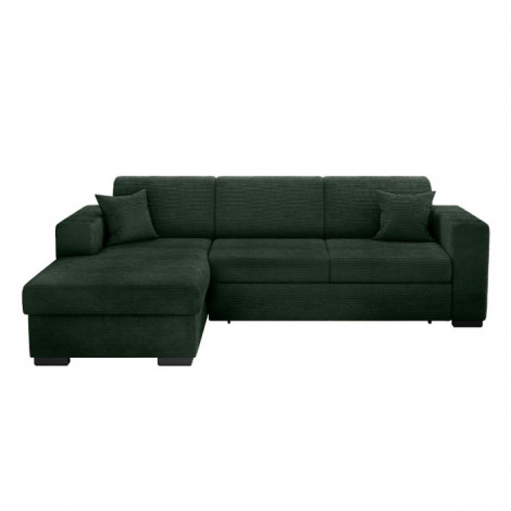 Canapé d'Angle Gauche Convertible "Harlan" 262cm Vert Foncé|Canape|Paris Prix