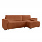 Canapé d'Angle Convertible Velours "Arron" 248cm Terracotta|Canape|Paris Prix