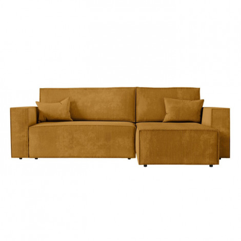 Canapé d'Angle Convertible Velours "Mollie" 269cm Jaune|Canape|Paris Prix