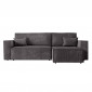 Canapé d'Angle Convertible Velours "Mollie" 269cm Gris Foncé|Canape|Paris Prix
