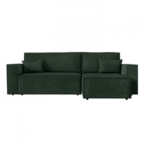 Canapé d'Angle Convertible Velours "Mollie" 269cm Vert Foncé|Canape|Paris Prix