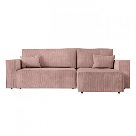 Canapé d'Angle Convertible Velours "Mollie" 269cm Vieux Rose|Canape|Paris Prix