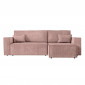 Canapé d'Angle Convertible Velours "Mollie" 269cm Vieux Rose|Canape|Paris Prix