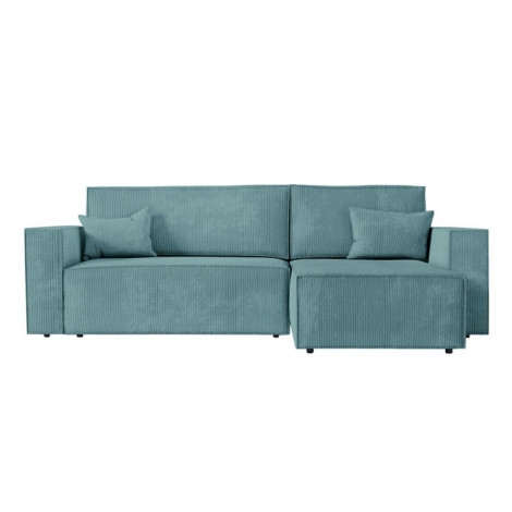 Canapé d'Angle Convertible Velours "Mollie" 269cm Bleu Clair|Canape|Paris Prix