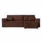 Canapé d'Angle Convertible Velours "Mollie" 269cm Marron|Canape|Paris Prix