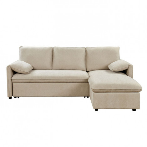 Canapé d'Angle Réversible Convertible "Reggie" 233cm Beige|Canape|Paris Prix