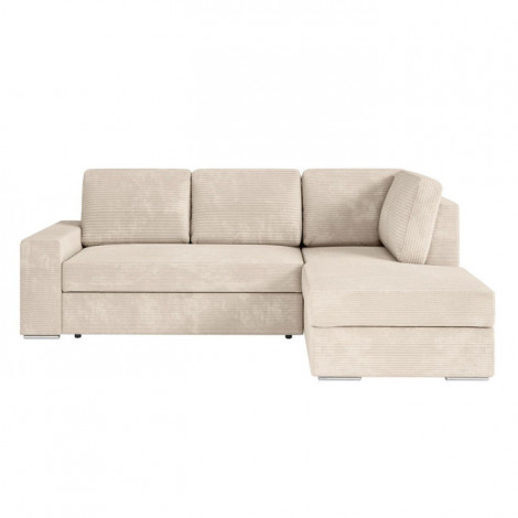 Canapé d'Angle Droit Convertible Velours "Ares" 246cm Beige|Canape|Paris Prix