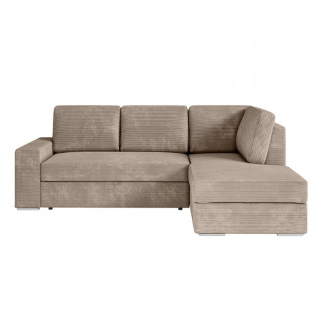 Canapé d'Angle Droit Convertible Velours "Ares" 246cm Taupe|Canape|Paris Prix
