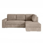 Canapé d'Angle Droit Convertible Velours "Ares" 246cm Taupe|Canape|Paris Prix
