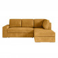Canapé d'Angle Droit Convertible Velours "Ares" 246cm Jaune|Canape|Paris Prix