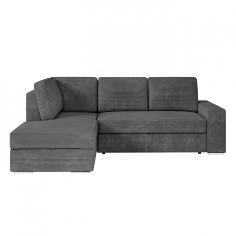Canapé d'Angle Gauche Convertible Velours "Ares" 246cm Gris Foncé|Canape|Paris Prix