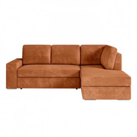 Canapé d'Angle Droit Convertible Velours "Ares" 246cm Terracotta|Canape|Paris Prix