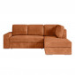 Canapé d'Angle Droit Convertible Velours "Ares" 246cm Terracotta|Canape|Paris Prix