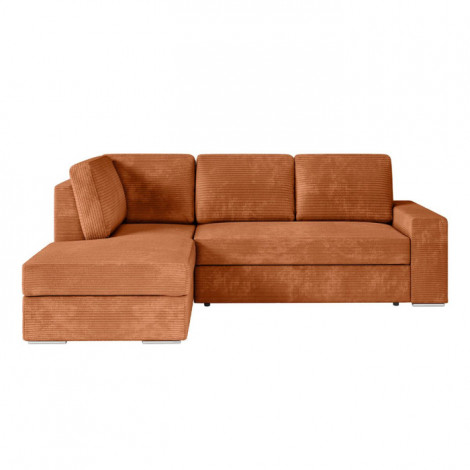 Canapé d'Angle Gauche Convertible Velours "Ares" 246cm Terracotta|Canape|Paris Prix
