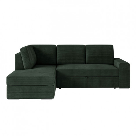 Canapé d'Angle Gauche Convertible Velours "Ares" 246cm Vert Foncé|Canape|Paris Prix