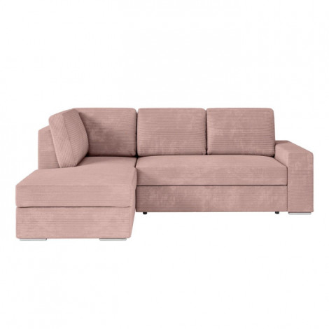 Canapé d'Angle Gauche Convertible Velours "Ares" 246cm Vieux Rose|Canape|Paris Prix
