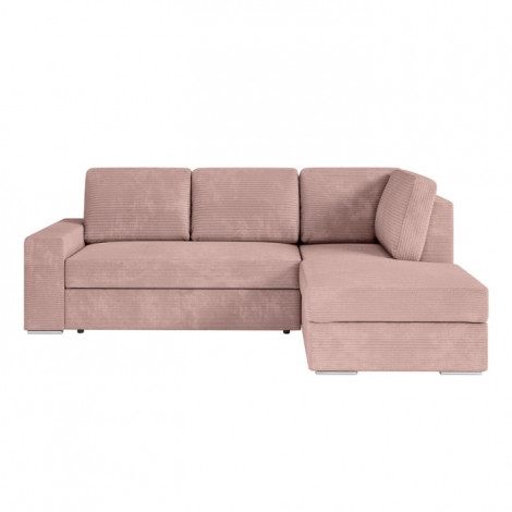 Canapé d'Angle Droit Convertible Velours "Ares" 246cm Vieux Rose|Canape|Paris Prix
