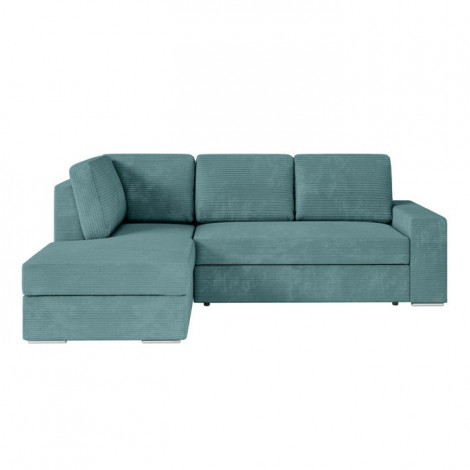 Canapé d'Angle Gauche Convertible Velours "Ares" 246cm Bleu Clair|Canape|Paris Prix