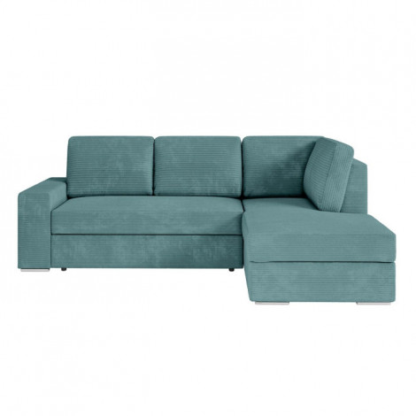 Canapé d'Angle Droit Convertible Velours "Ares" 246cm Bleu Clair|Canape|Paris Prix