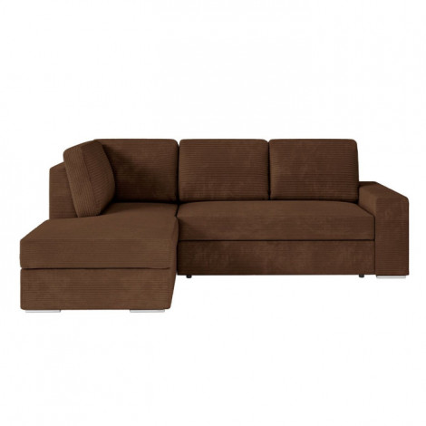 Canapé d'Angle Gauche Convertible Velours "Ares" 246cm Marron|Canape|Paris Prix