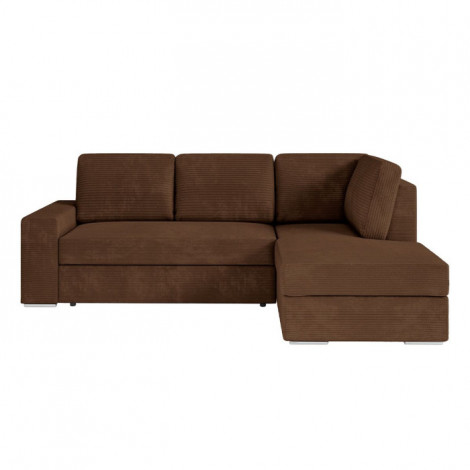 Canapé d'Angle Droit Convertible Velours "Ares" 246cm Marron|Canape|Paris Prix