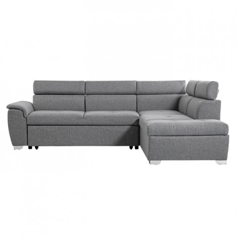 Canapé d'Angle Droit Convertible "Gino" 261cm Gris Clair|Canape|Paris Prix