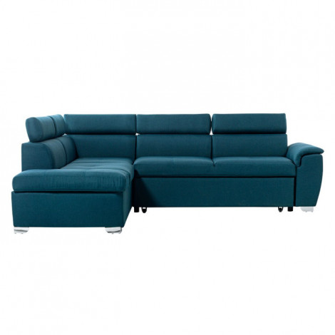 Canapé d'Angle Gauche Convertible "Gino" 261cm Bleu|Canape|Paris Prix