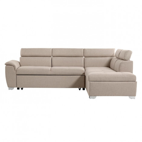 Canapé d'Angle Droit Convertible "Gino" 261cm Beige|Canape|Paris Prix