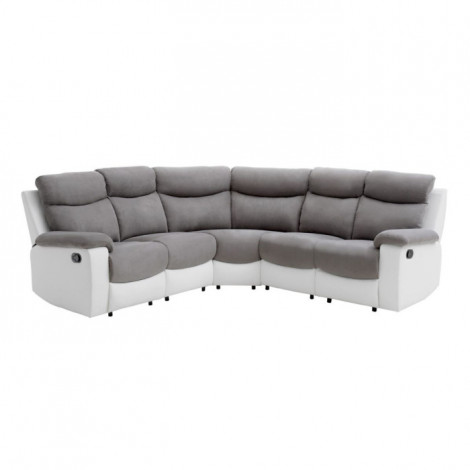 Canapé Panoramique Relaxation "Mack" 238cm Gris & Blanc|Canape|Paris Prix