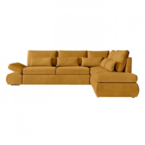 Canapé d'Angle Convertible Velours "Minoso" 267cm Jaune|Canape|Paris Prix