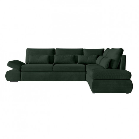 Canapé d'Angle Convertible Velours "Minoso" 267cm Vert Foncé|Canape|Paris Prix