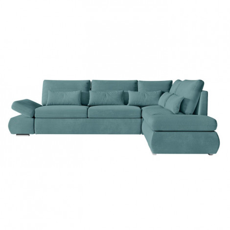 Canapé d'Angle Convertible Velours "Minoso" 267cm Bleu Clair|Canape|Paris Prix