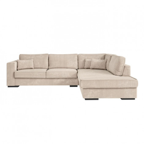 Canapé d'Angle Droit Velours "Byzance" 303cm Beige|Canape|Paris Prix