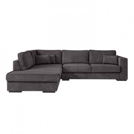 Canapé d'Angle Gauche Velours "Byzance" 303cm Gris Foncé|Canape|Paris Prix