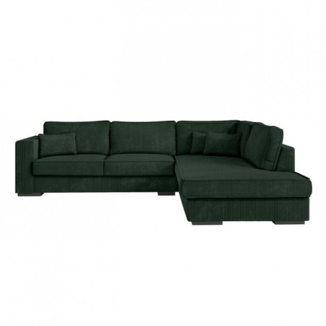 Canapé d'Angle Droit Velours "Byzance" 303cm Vert Foncé|Canape|Paris Prix